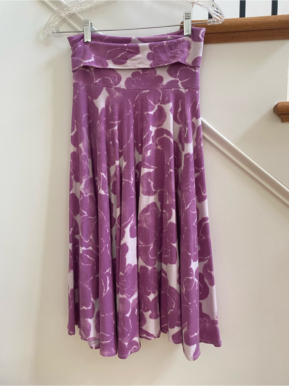 J. Crew Lavender Floral Circle Skirt